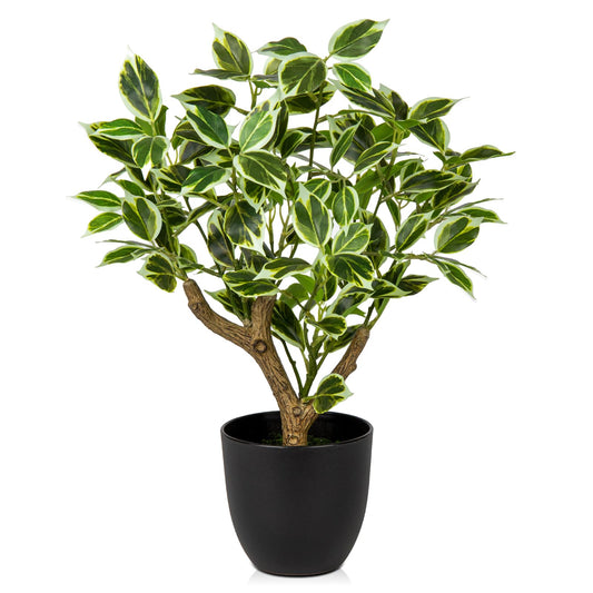 Small Fake Plant Artificial Bonsai Tree 17" Faux Plants Indoor Realistic Fake Potted Plants Small Fake Tree Decor with Pot for Home Table Office Desk Bathroom Bedroom Living Room Farmhouse Decoration